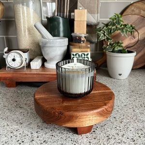 Hearth and Hand Ribbed Glass Candle Jar-Cashmere and Suede-Grey